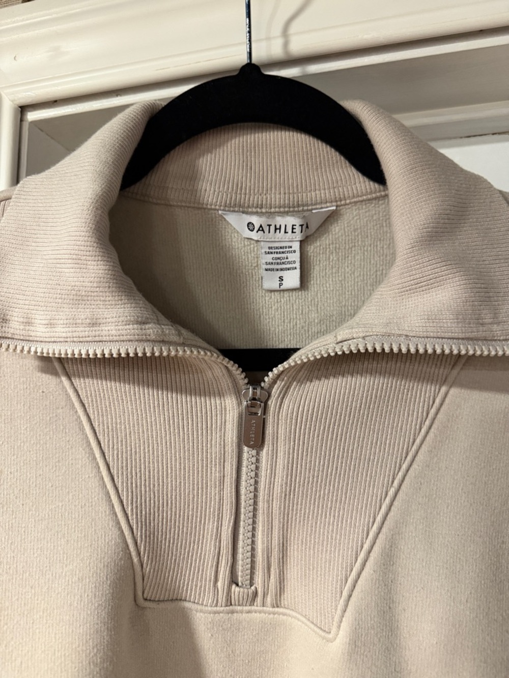 Athleta Quarter-Zip Pullover in Beige - Picture 3 of 5